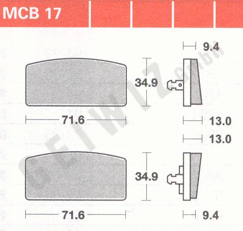 Brake pads Lucas MCB 017 ABE approved