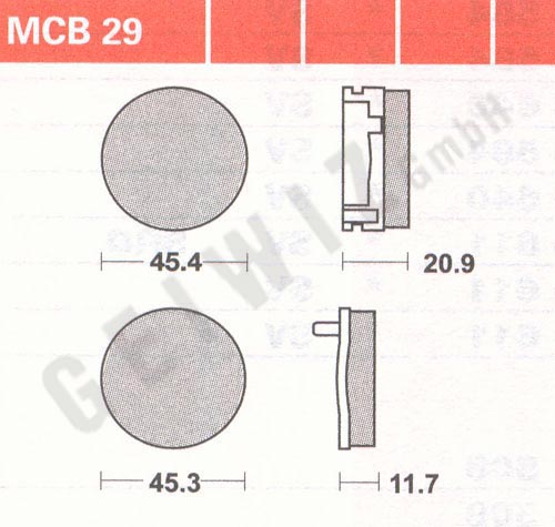 Brake pads Lucas MCB 029 ABE approved