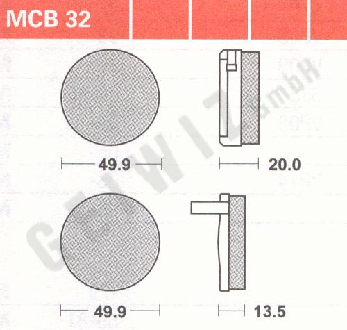 Brake pads Lucas MCB 032 ABE approved
