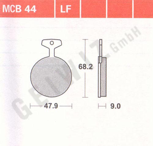Brake pads Lucas MCB 044 LF ABE approved
