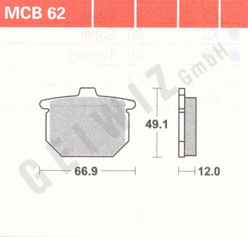 Brake pads Lucas MCB 062 ABE approved