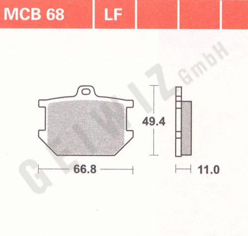 Brake pads Lucas MCB 068 LF ABE approved