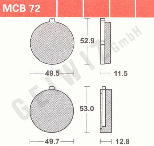 Brake pads Lucas MCB 072 ABE approved