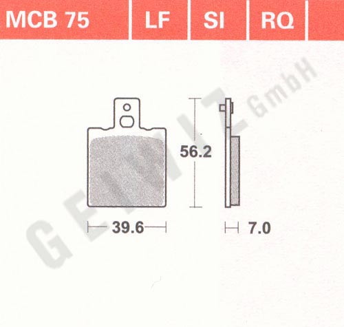 Brake pads Lucas MCB 75 SI ABE approved