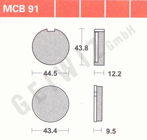 Brake pads Lucas MCB 091 ABE approved