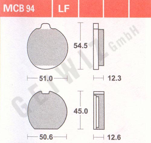 Brake pads Lucas MCB 094 ABE approved