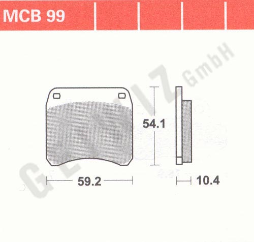 Brake pads Lucas MCB 099 ABE approved