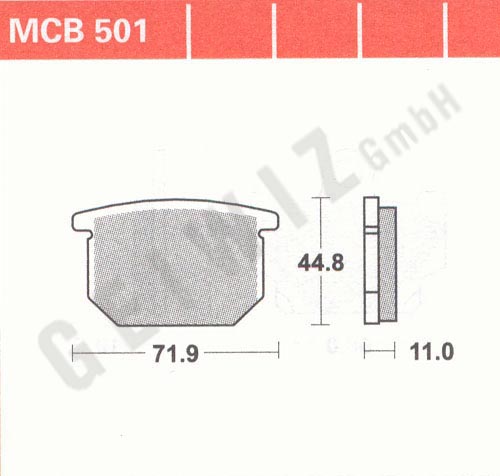 Brake pads Lucas MCB 501 ABE approved