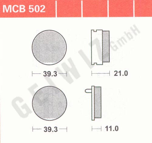 Brake pads Lucas MCB 502 ABE approved
