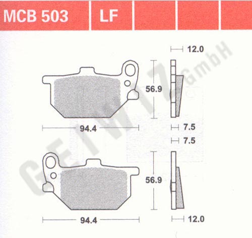 Brake pads Lucas MCB 503 LF ABE approved