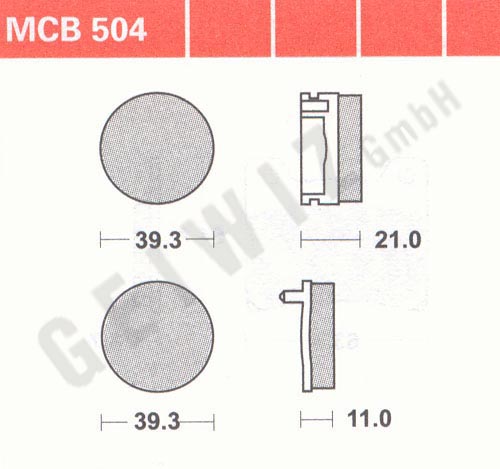 Brake pads Lucas MCB 504 ABE approved