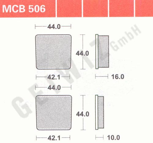 Brake pads Lucas MCB 506 ABE approved