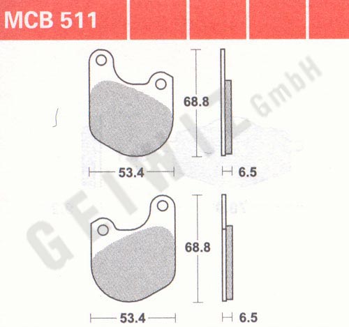Brake pads Lucas MCB 511 ABE approved