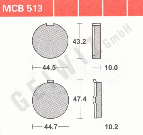 Brake pads Lucas MCB 513 ABE approved