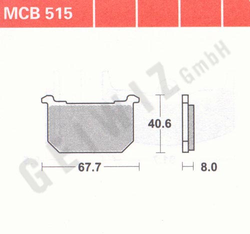 Brake pads Lucas MCB 515 ABE approved