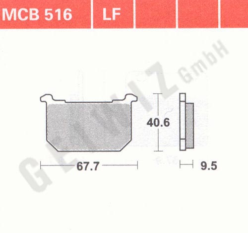 Brake pads Lucas MCB 516 LF ABE approved