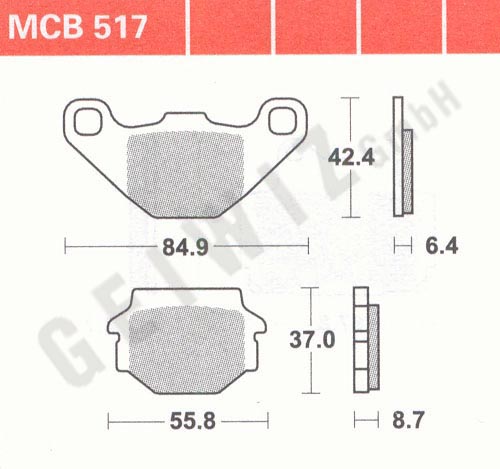 Brake pads Lucas MCB 517 ABE approved