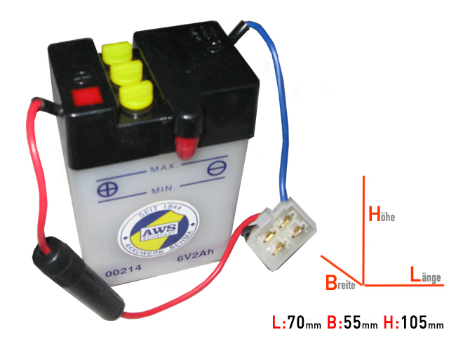 6N2A-2C-3 DIN00214 QMP Battery
