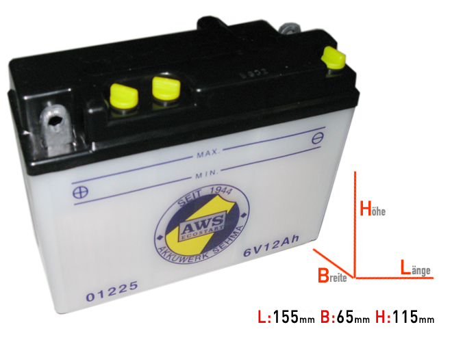 6N12A-2D/ B54-6A DIN01225 QMP Battery