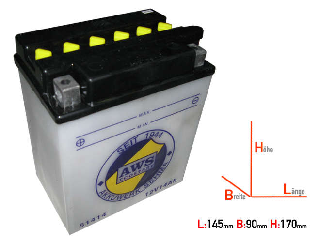 YB14-B2 DIN51414 QMP Battery