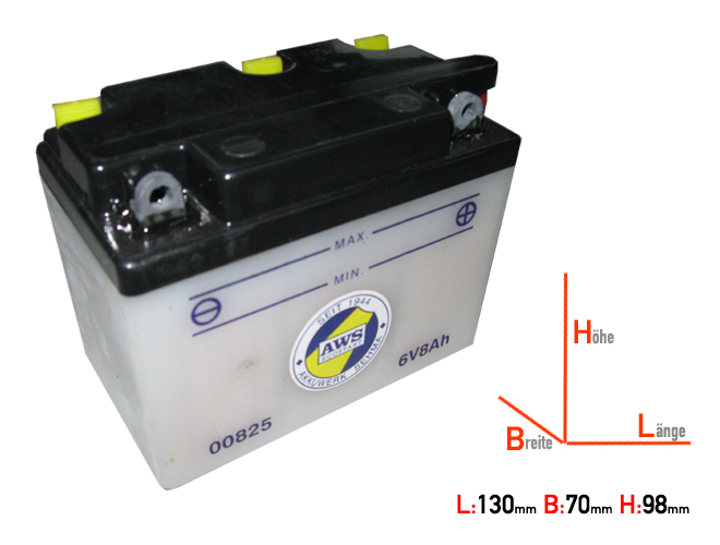 6YB8L-B DIN00825 AWS Battery