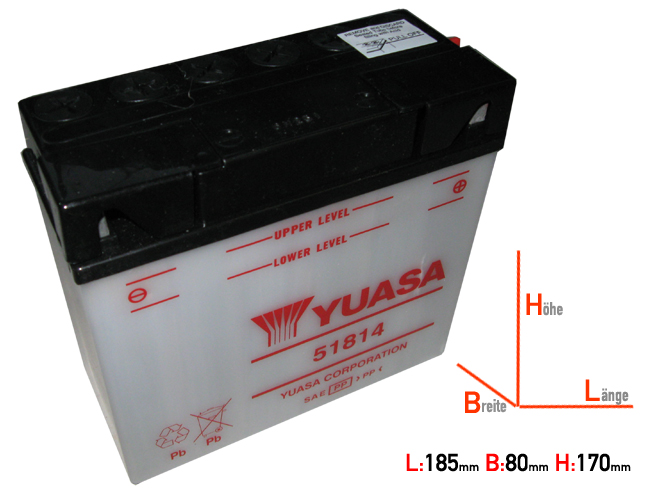 12C16A-3B DIN51814 Yuasa Battery