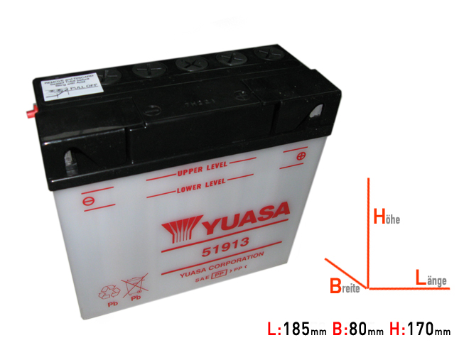 12N19-AH  DIN51913 12V/19AH Yuasa Battery