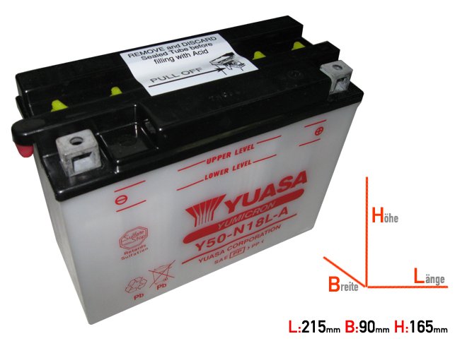 Y50-N18L-A DIN52012 Yuasa Battery