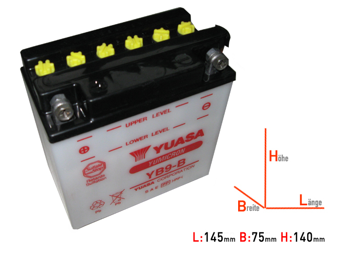 YB9-B DIN50914 Yuasa Battery
