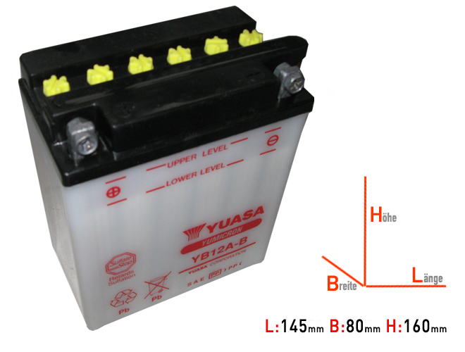 YB12-AB DIN51215 Yuasa Battery