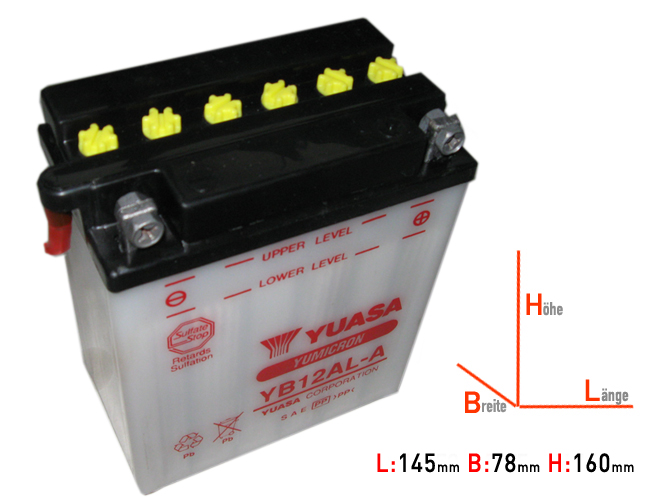 YB12AL-A DIN51213 Yuasa Battery