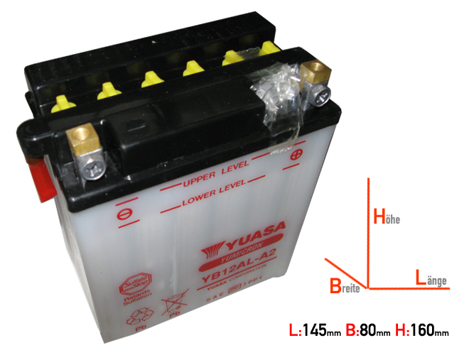 YB12AL-A2 DIN51213 Yuasa Battery