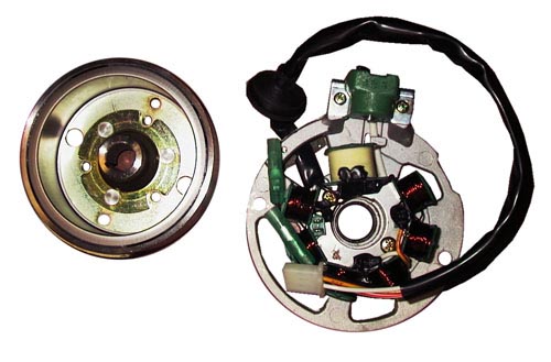 Generator + flywheel ( Pickup on the outside ) new part.