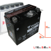 Yuasa YTX14-BS 12V/12AH DIN51214 AGM-Batterie 150x87x145mm