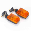 Shin Yo Mini-Blinker, schwarz, Glas gelb, E gepr., 12V 21W, kurzer Gummistiel, Paar