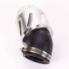 K&S Motor Luftfilter Grenade silber gewinkelt 35/48mm Anschluss (inkl. Adapter)