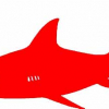 Geiwiz Aufkleber Shark rot