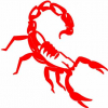Quattroerre Aufkleber Scorpion rot