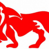 Geiwiz Aufkleber Lion rot