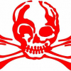 Geiwiz Aufkleber Skull rot