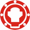 Quattroerre Aufkleber Tankdeckel , (3D Optik rot,eloxiert)