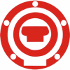 Quattroerre Aufkleber Tankdeckel , (3D Optik rot,eloxiert)
