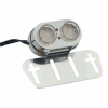 SHIN YO Doppel-LED-Mini-Rücklicht, verchromtes Gehäuse, mit Nummernschildplatte, E-geprüft,