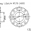 PBR Stahl-Kettenrad 44Z Kr-467-44Z-420