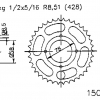 PBR Stahl-Kettenrad  36Z Kr-810-36Z-428
