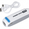 Lampa Power Bank 2200ma + Mikro-USB-Kabel weiss/grau