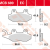 TRW Scheibenbremsbeläge MCB 689 EC mit ABE