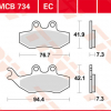 TRW Scheibenbremsbeläge MCB 734 EC mit ABE