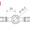 TRW Fitting 10,2 mm, 180° mit zwei Anschlüssen, Aluminium