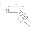 TRW Fitting 11,2 mm, 45° gewinkelt, schwarz